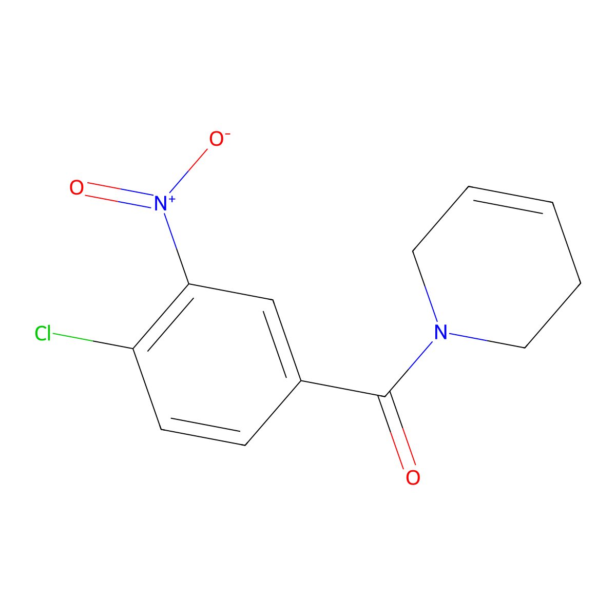 (4-chloro-3-nitrophenyl)-(3,6-dihydro-2H-pyridin-1-yl)methanone molecular structure, CAS 648409-36-3