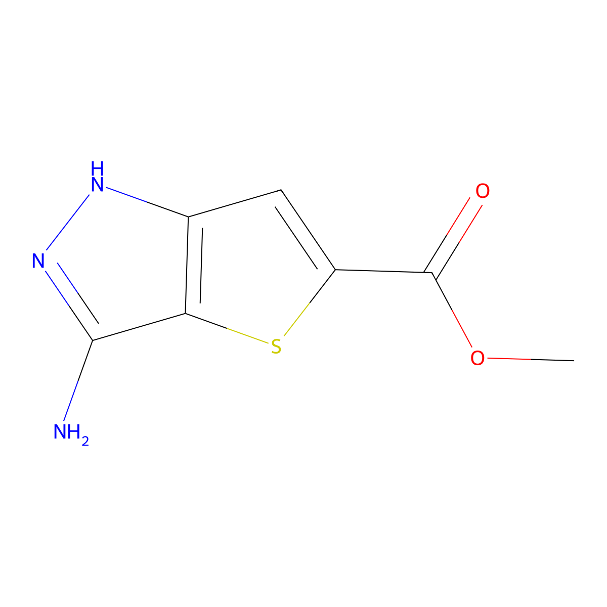 Methyl 3-amino-1H-thieno[3,2-c]pyrazole-5-carboxylate molecular structure, CAS 648411-35-2