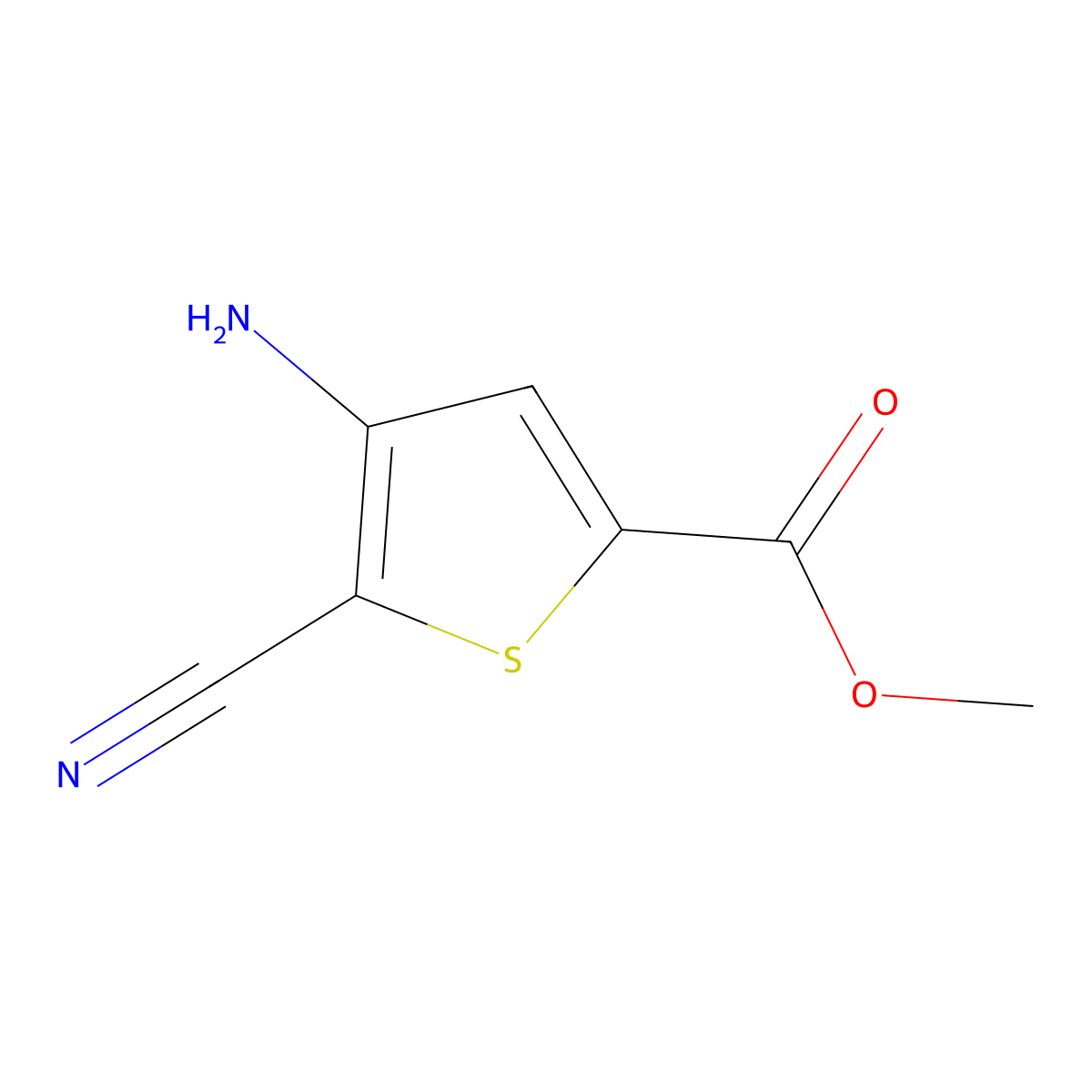 Methyl 4-aMino-5-cyanothiophene-2-carboxylate molecular structure, CAS 648412-51-5
