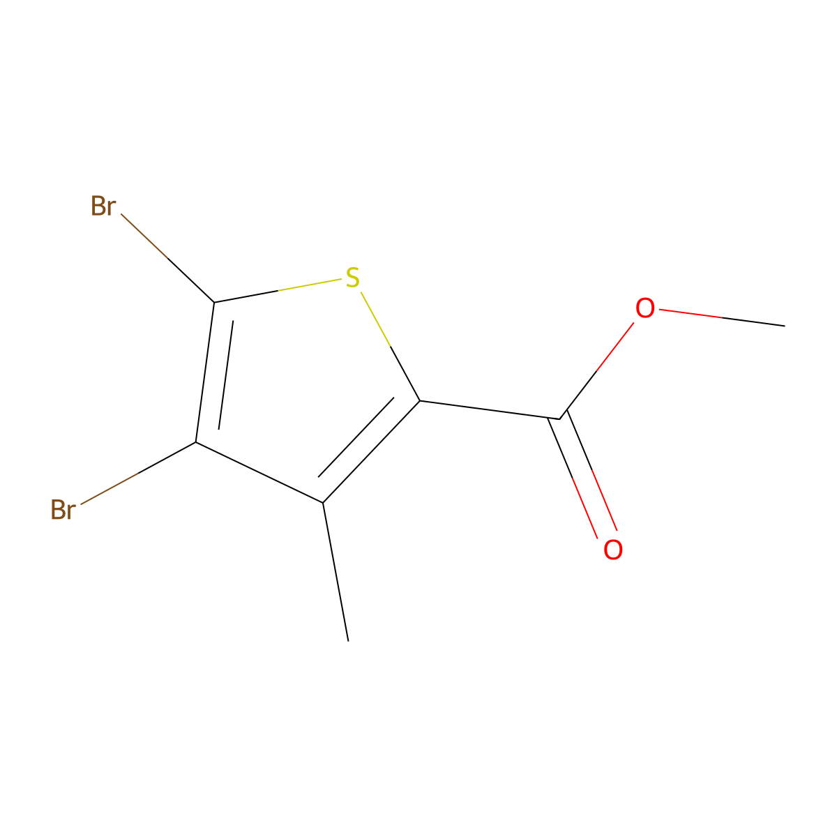 Methyl 4,5-dibromo-3-methylthiophene-2-carboxylate molecular structure, CAS 648412-53-7