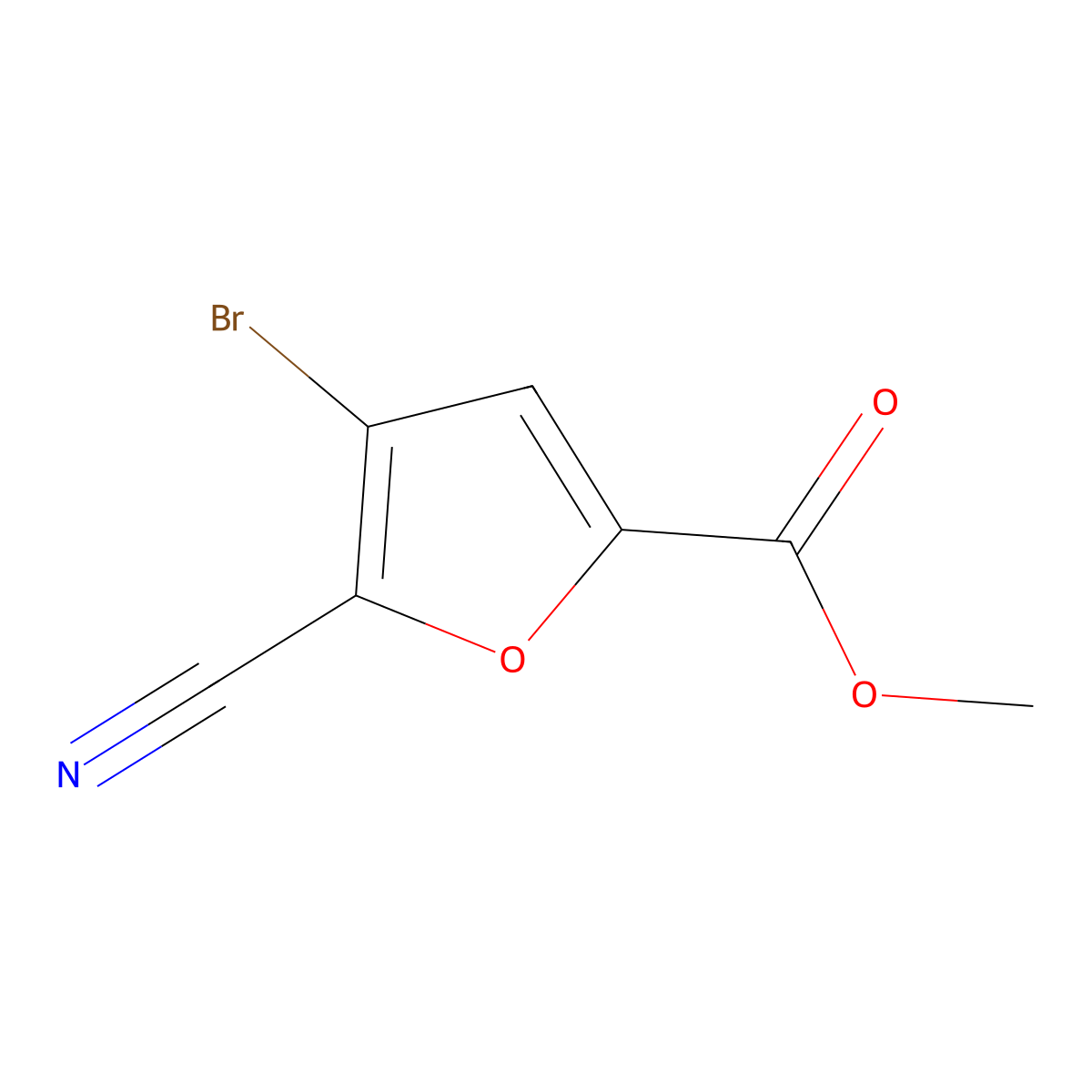 Methyl 4-bromo-5-cyanofuran-2-carboxylate molecular structure, CAS 648412-57-1