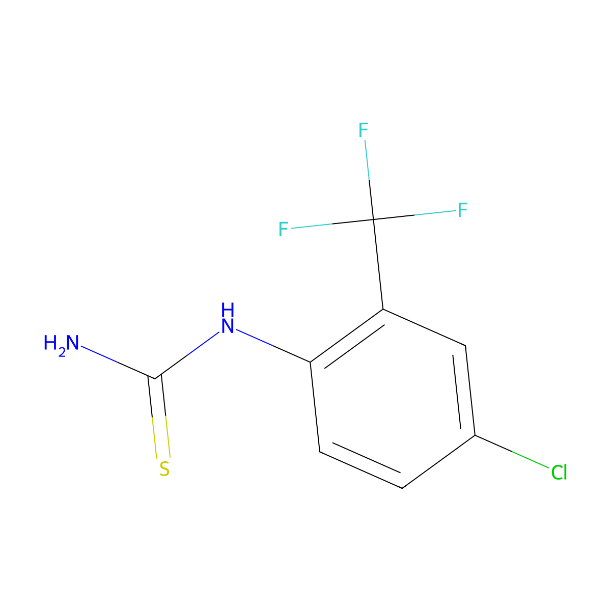 (4-Chloro-2-trifluoromethyl-phenyl)-thiourea molecular structure, CAS 648415-77-4