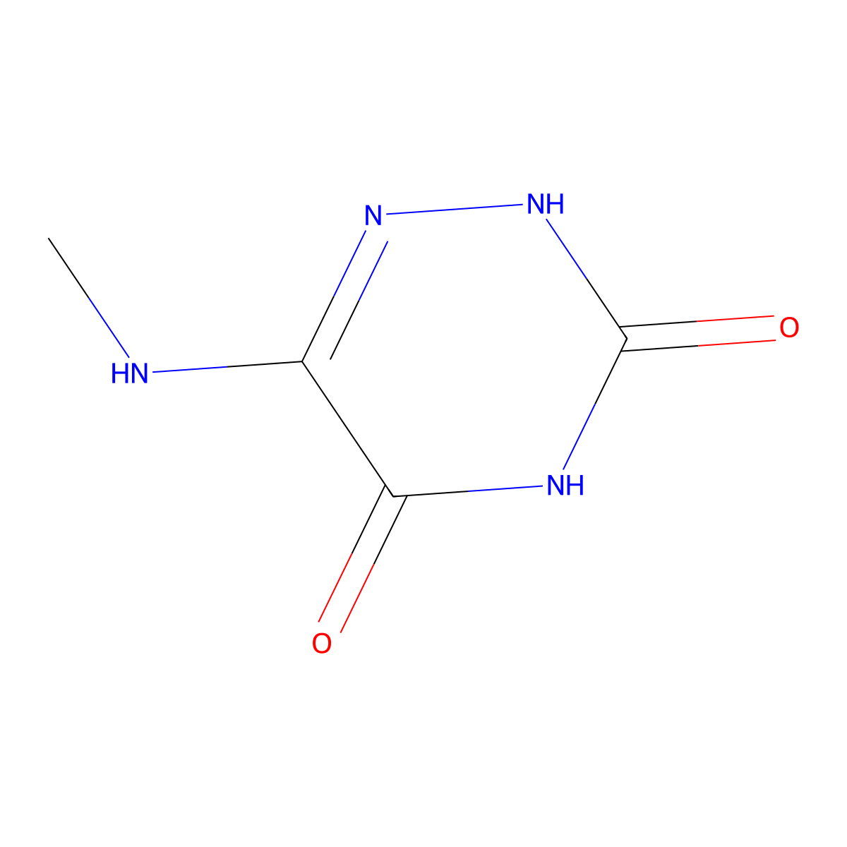 6-(Methylamino)-2,3,4,5-tetrahydro-1,2,4-triazine-3,5-dione molecular structure, CAS 64842-42-8