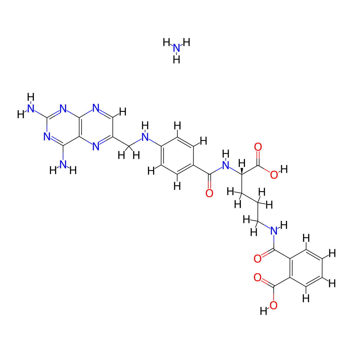 Talotrexin Ammonium molecular structure, CAS 648420-92-2