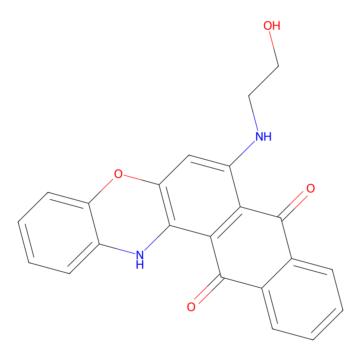 7-((2-Hydroxyethyl)amino)-8H-naphtho[2,3-a]phenoxazine-8,13(14H)-dione molecular structure, CAS 648426-81-7