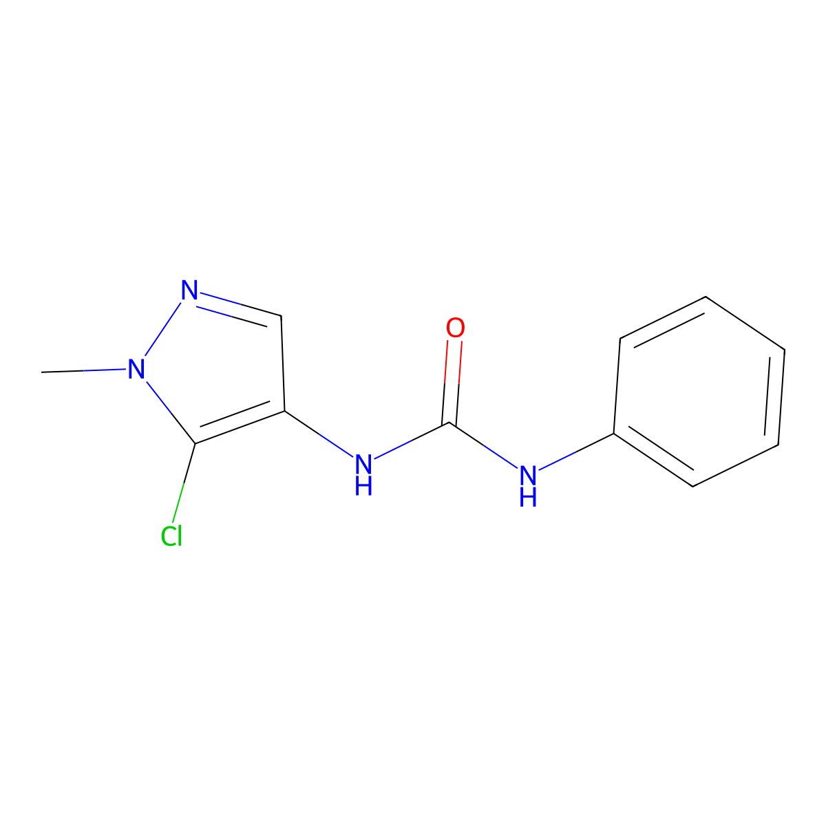 1-(5-Chloro-1-methylpyrazol-4-yl)-3-phenylurea molecular structure, CAS 648427-15-0