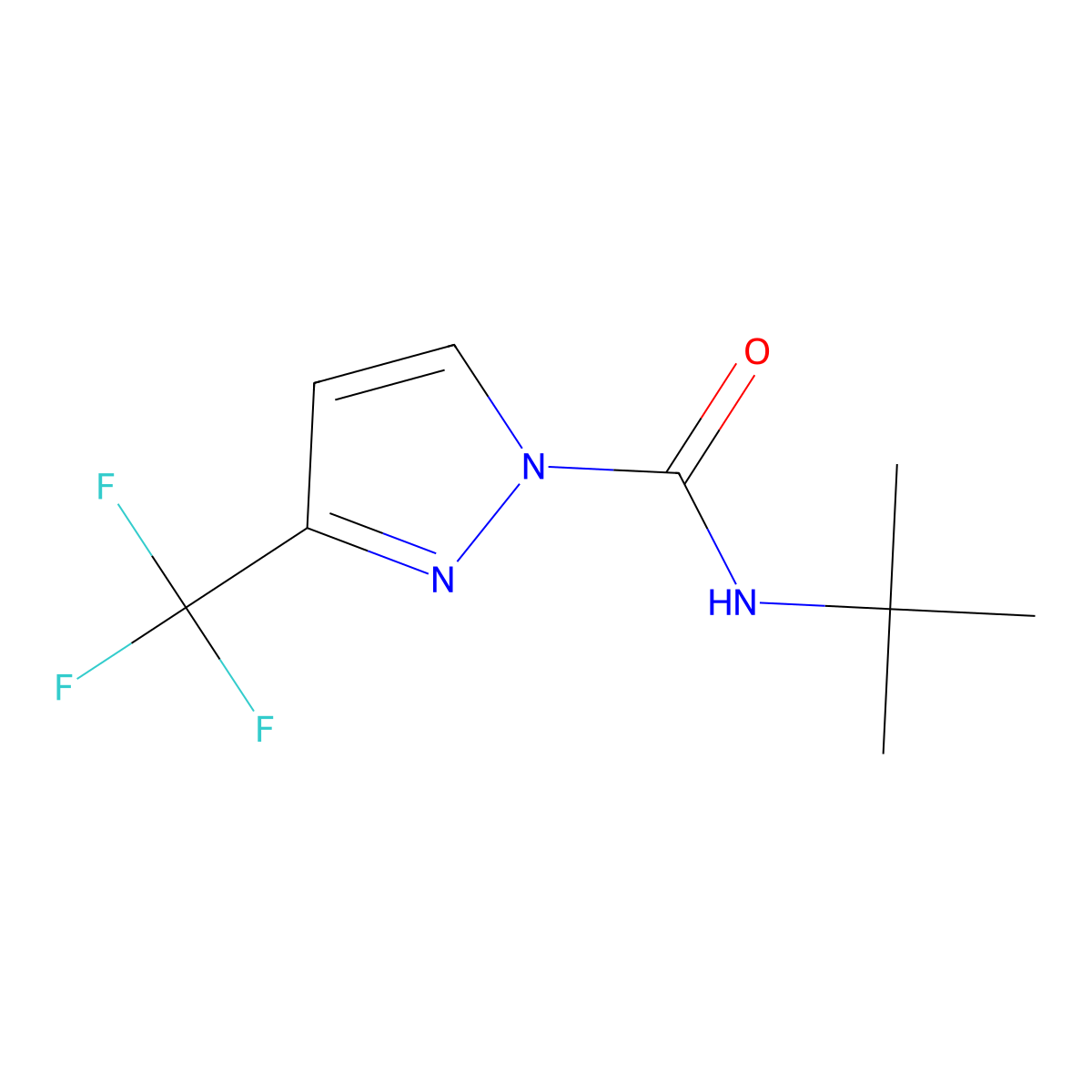 N1-(tert-butyl)-3-(trifluoromethyl)-1H-pyrazole-1-carboxamide molecular structure, CAS 648427-18-3