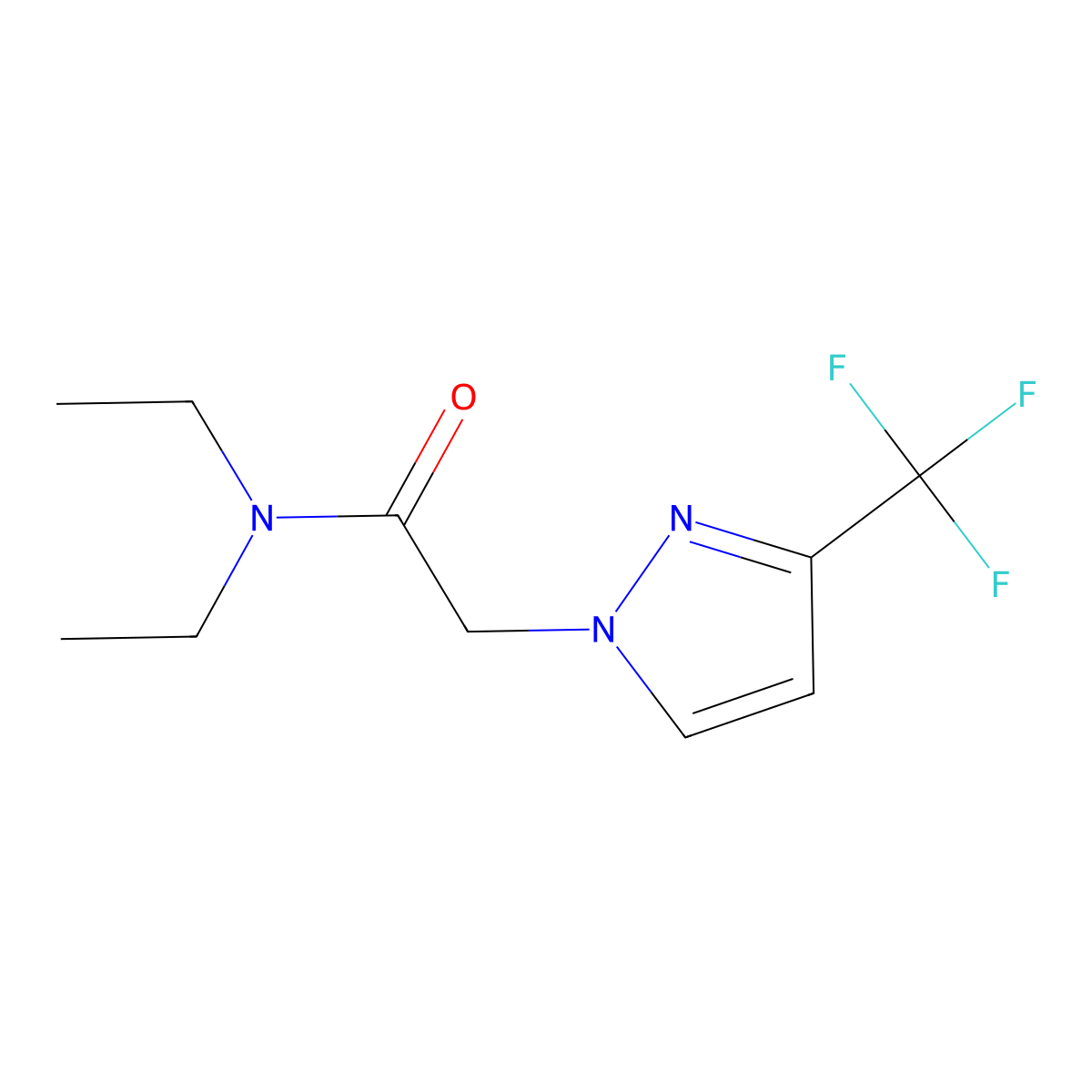 N,N-diethyl-2-[3-(trifluoromethyl)-1H-pyrazol-1-yl]acetamide molecular structure, CAS 648427-20-7