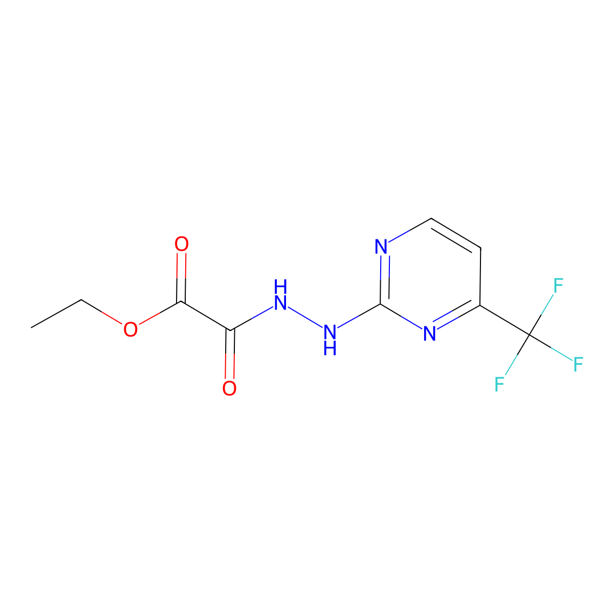 Ethyl 2-oxo-2-{2-[4-(trifluoromethyl)pyrimidin-2-yl]hydrazino}acetate molecular structure, CAS 648427-25-2
