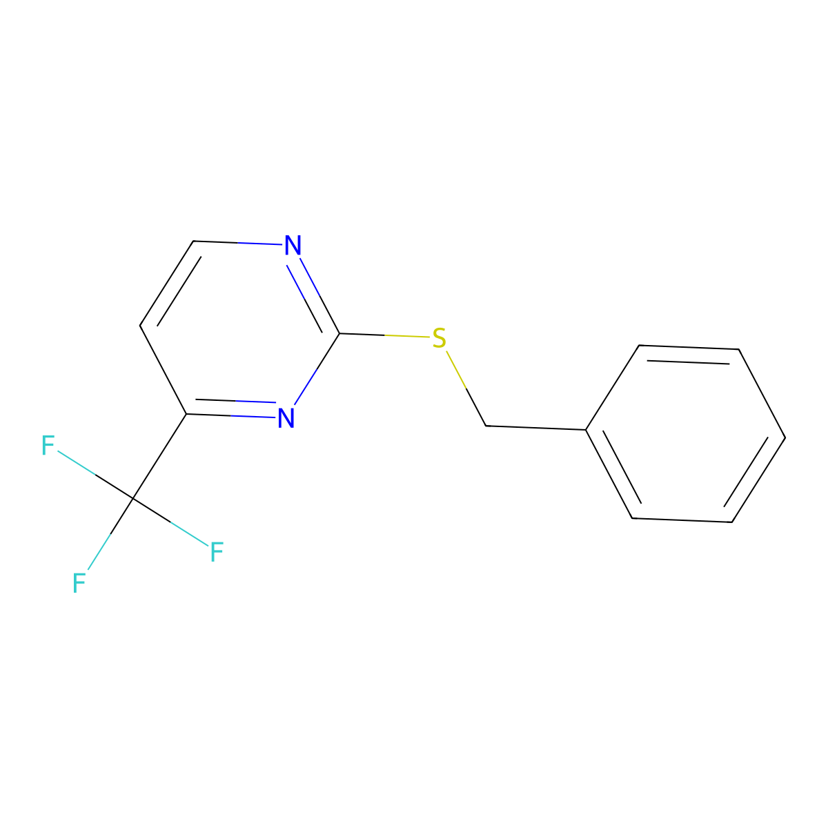 2-(Benzylthio)-4-(trifluoromethyl)pyrimidine molecular structure, CAS 648427-26-3