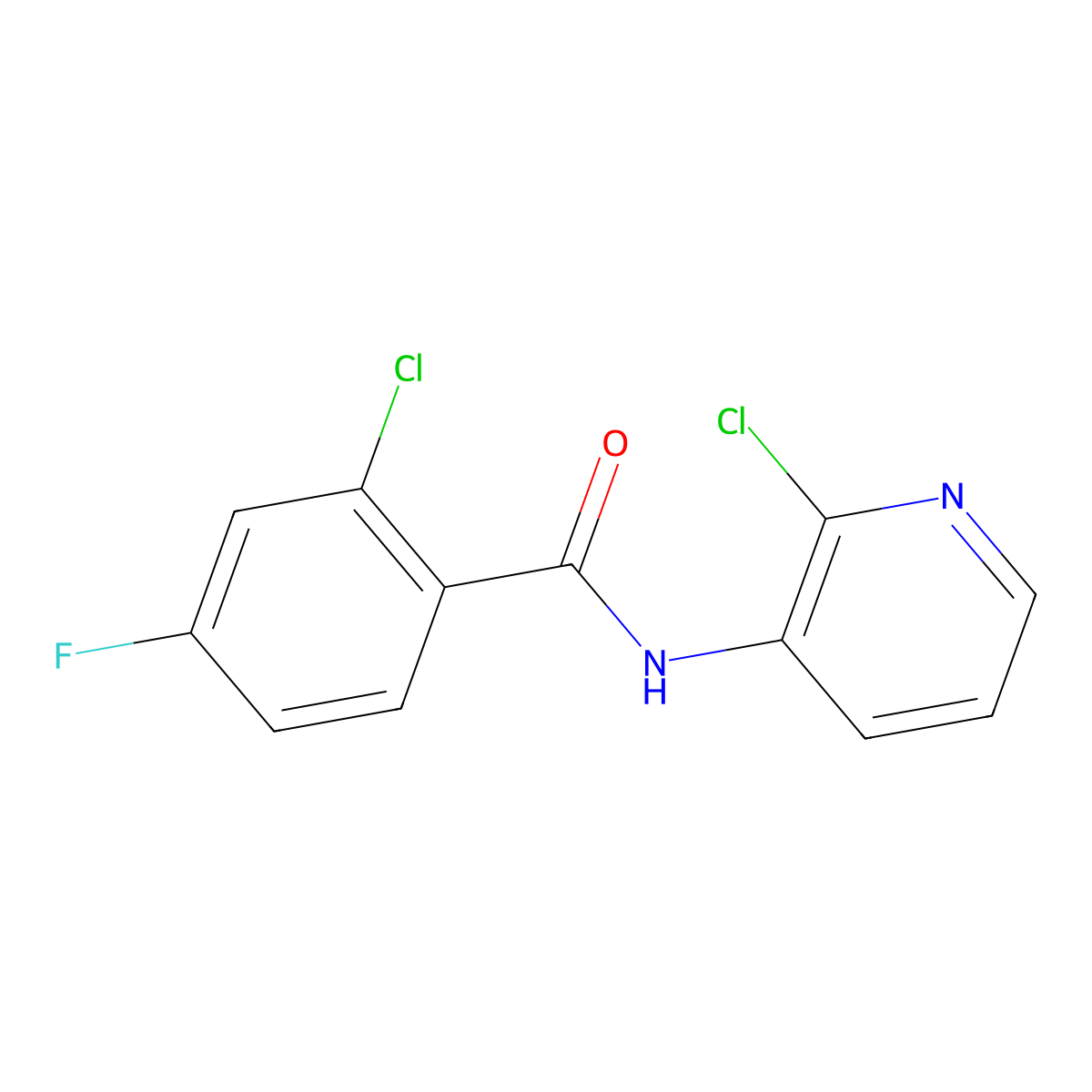 2-chloro-N-(2-chloropyridin-3-yl)-4-fluorobenzamide molecular structure, CAS 648427-36-5