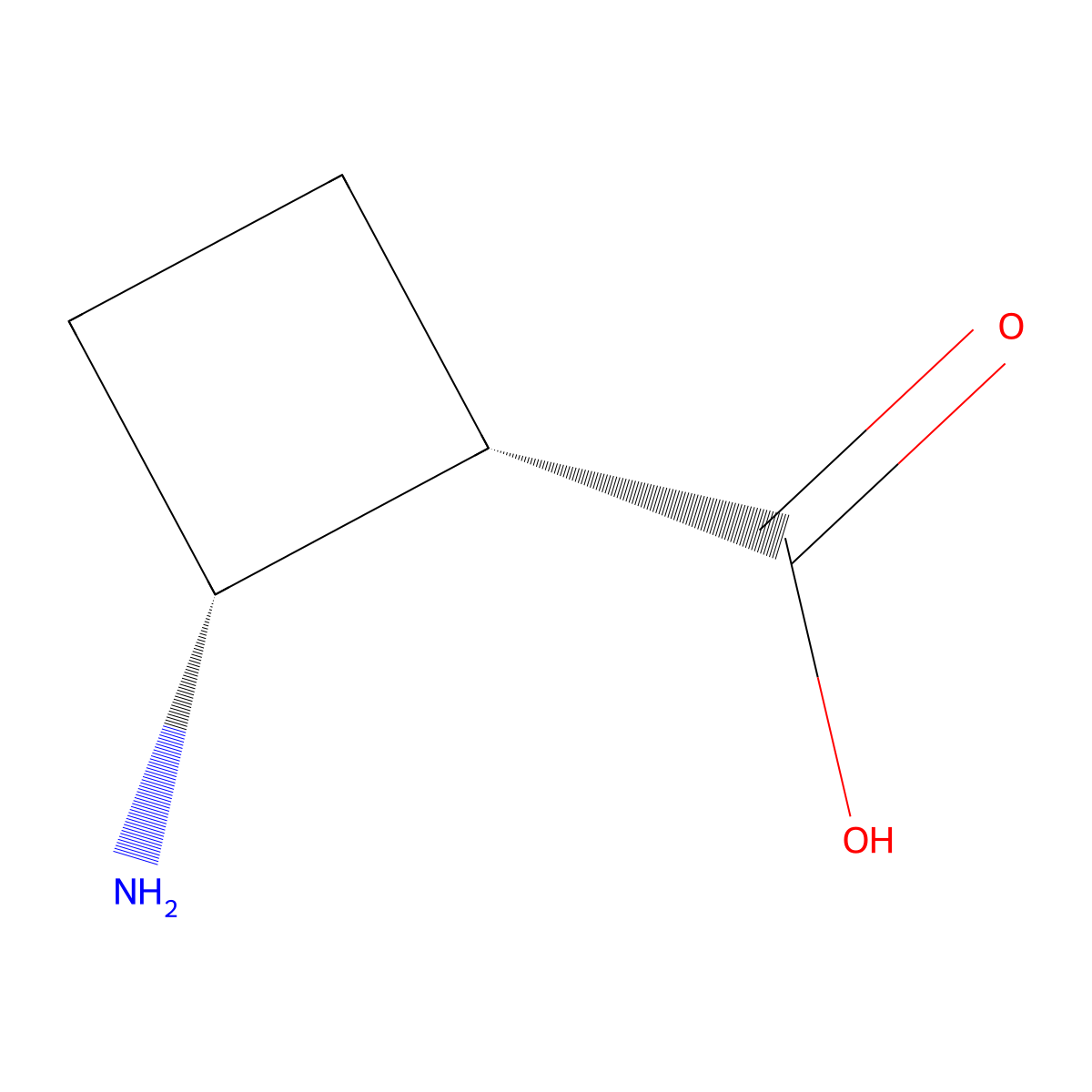 Cyclobutanecarboxylic acid, 2-amino-, (1S,2R)- molecular structure, CAS 648433-09-4