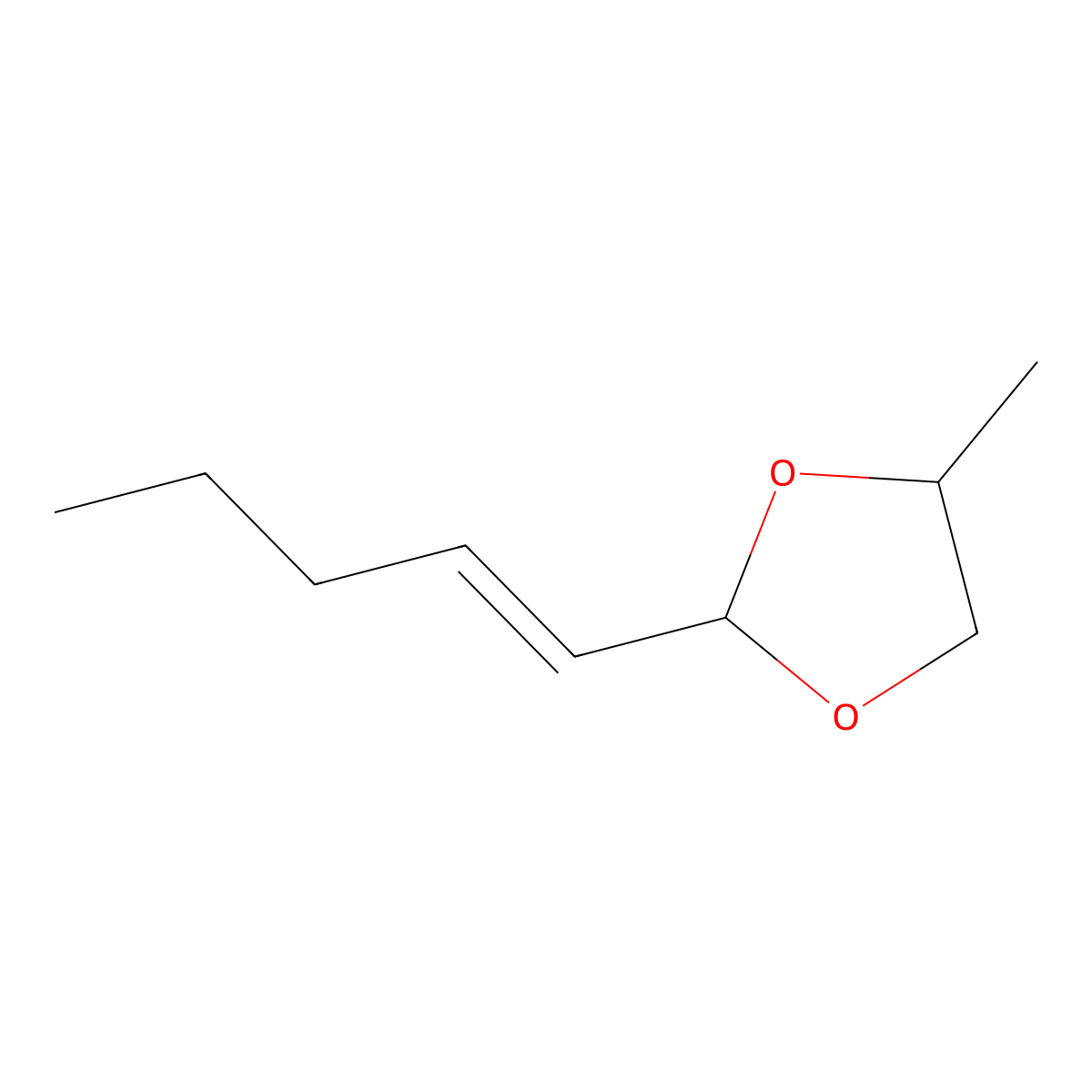 4-Methyl-2-(1-penten-1-yl)-1,3-dioxolane molecular structure, CAS 648434-55-3