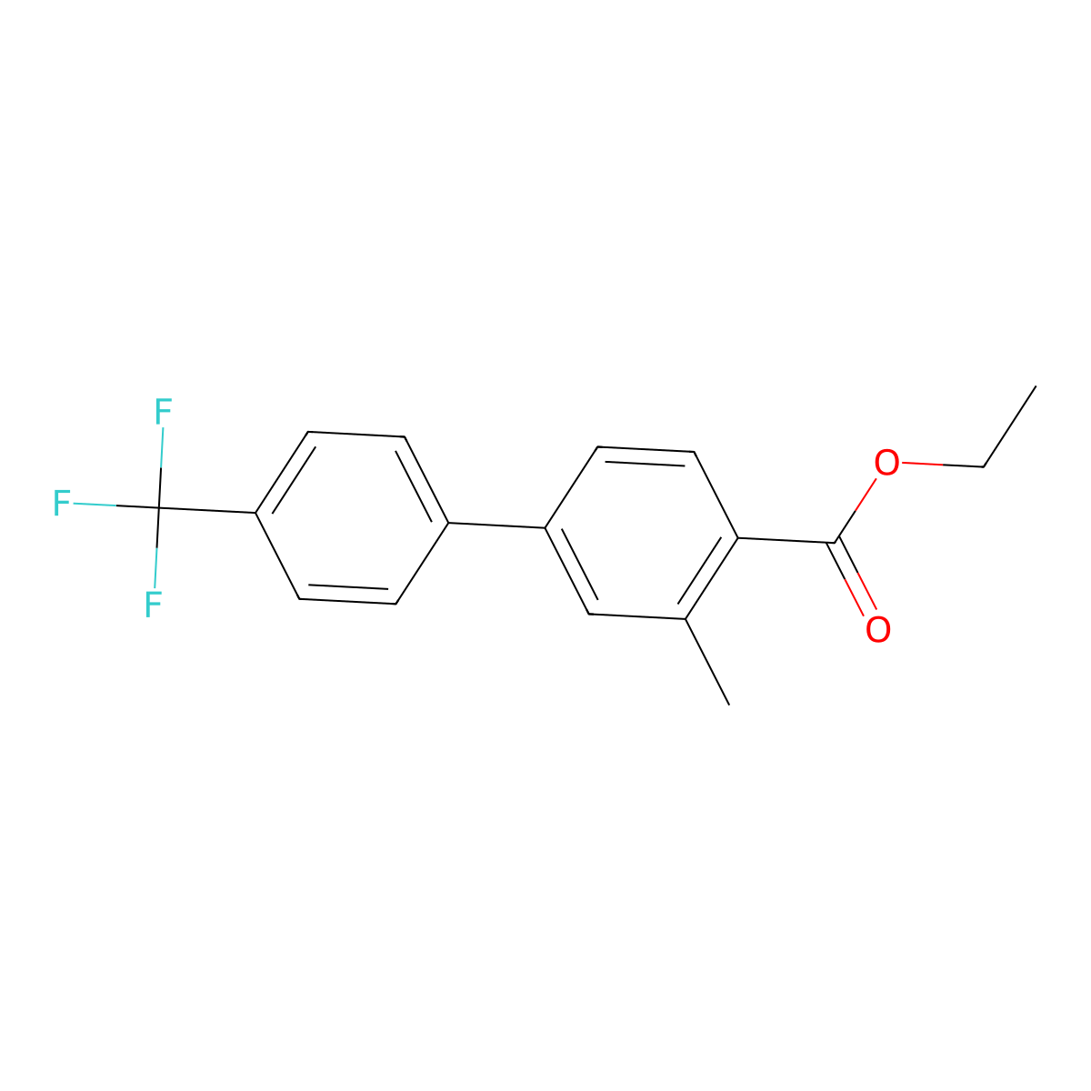 Ethyl 2-methyl-4-[4-(trifluoromethyl)phenyl]benzoate molecular structure, CAS 648438-86-2