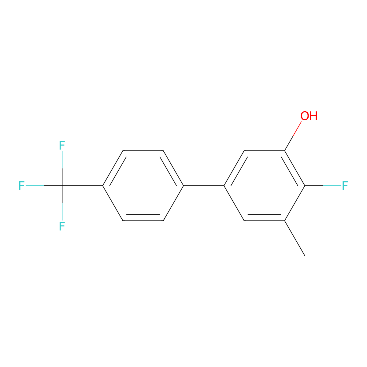 4-Fluoro-5-methyl-4'-(trifluoromethyl)[1,1'-biphenyl]-3-ol molecular structure, CAS 648438-93-1