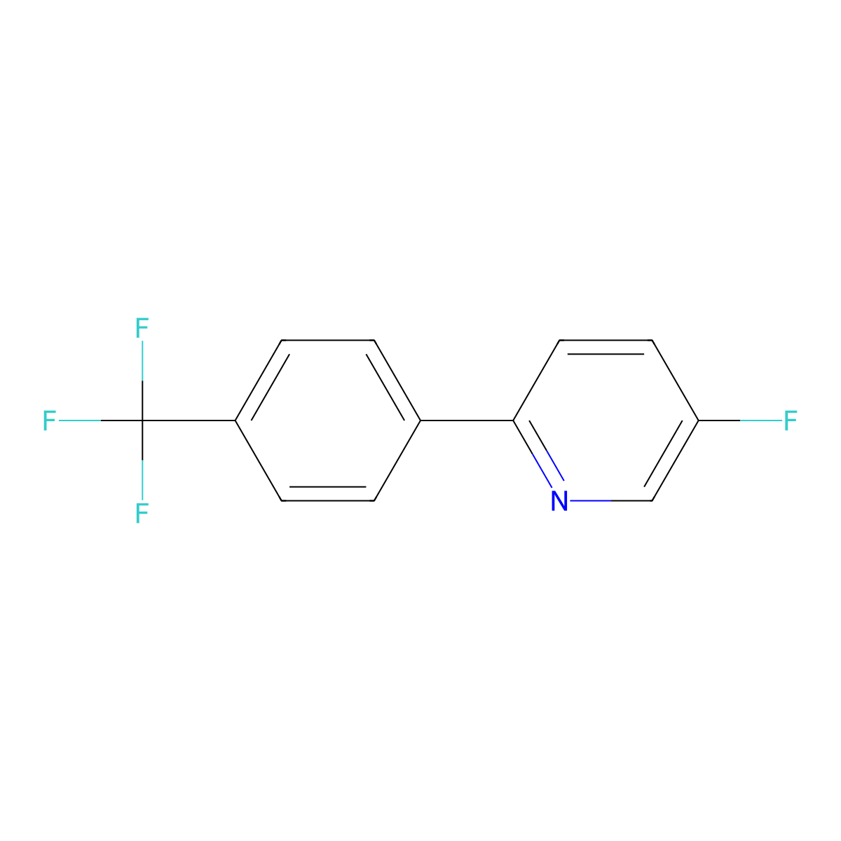 5-Fluoro-2-[4-(trifluoromethyl)phenyl]pyridine molecular structure, CAS 648439-13-8