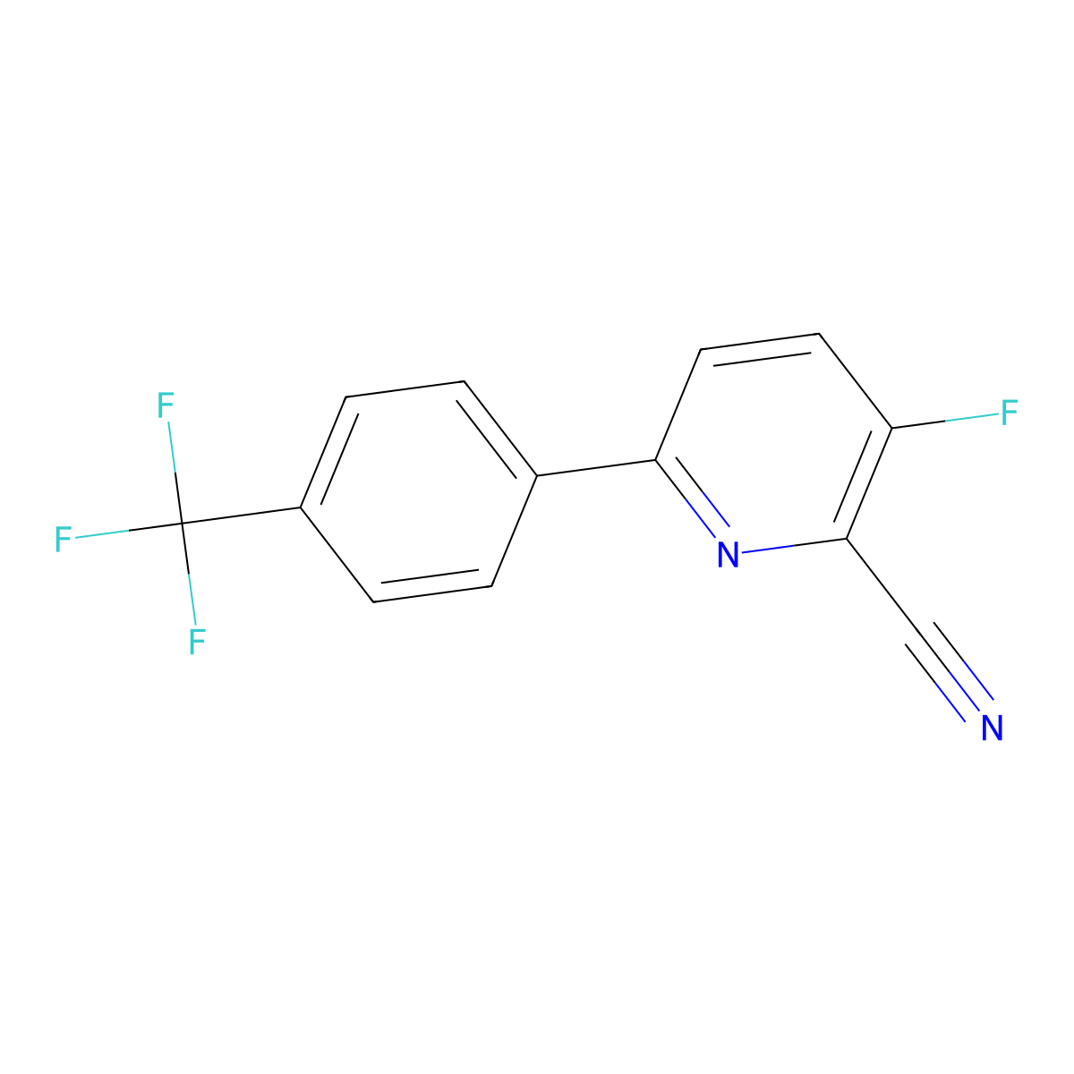 3-Fluoro-6-[4-(trifluoromethyl)phenyl]pyridine-2-carbonitrile molecular structure, CAS 648439-14-9