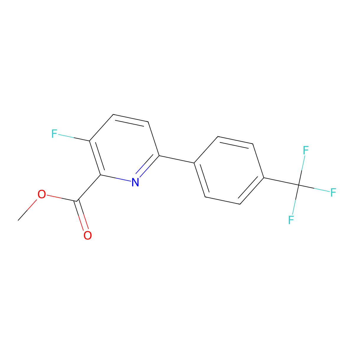 Methyl 3-fluoro-6-(4-(trifluoromethyl)phenyl)picolinate molecular structure, CAS 648439-16-1