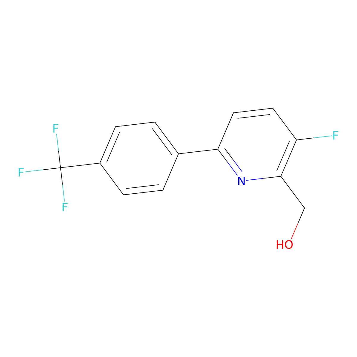 {3-Fluoro-6-[4-(trifluoromethyl)phenyl]pyridin-2-yl}methanol molecular structure, CAS 648439-18-3
