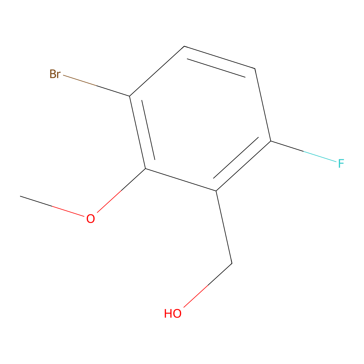 (3-Bromo-6-fluoro-2-methoxyphenyl)methanol molecular structure, CAS 648439-20-7