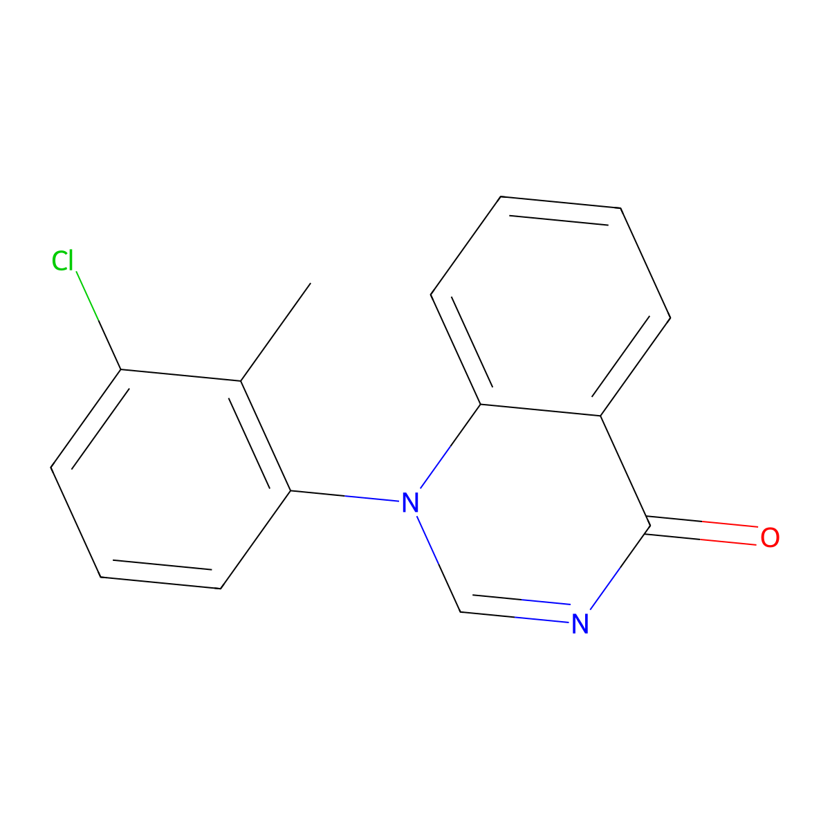 1-(3-Chloro-2-methylphenyl)quinazolin-4(1H)-one molecular structure, CAS 64844-00-4