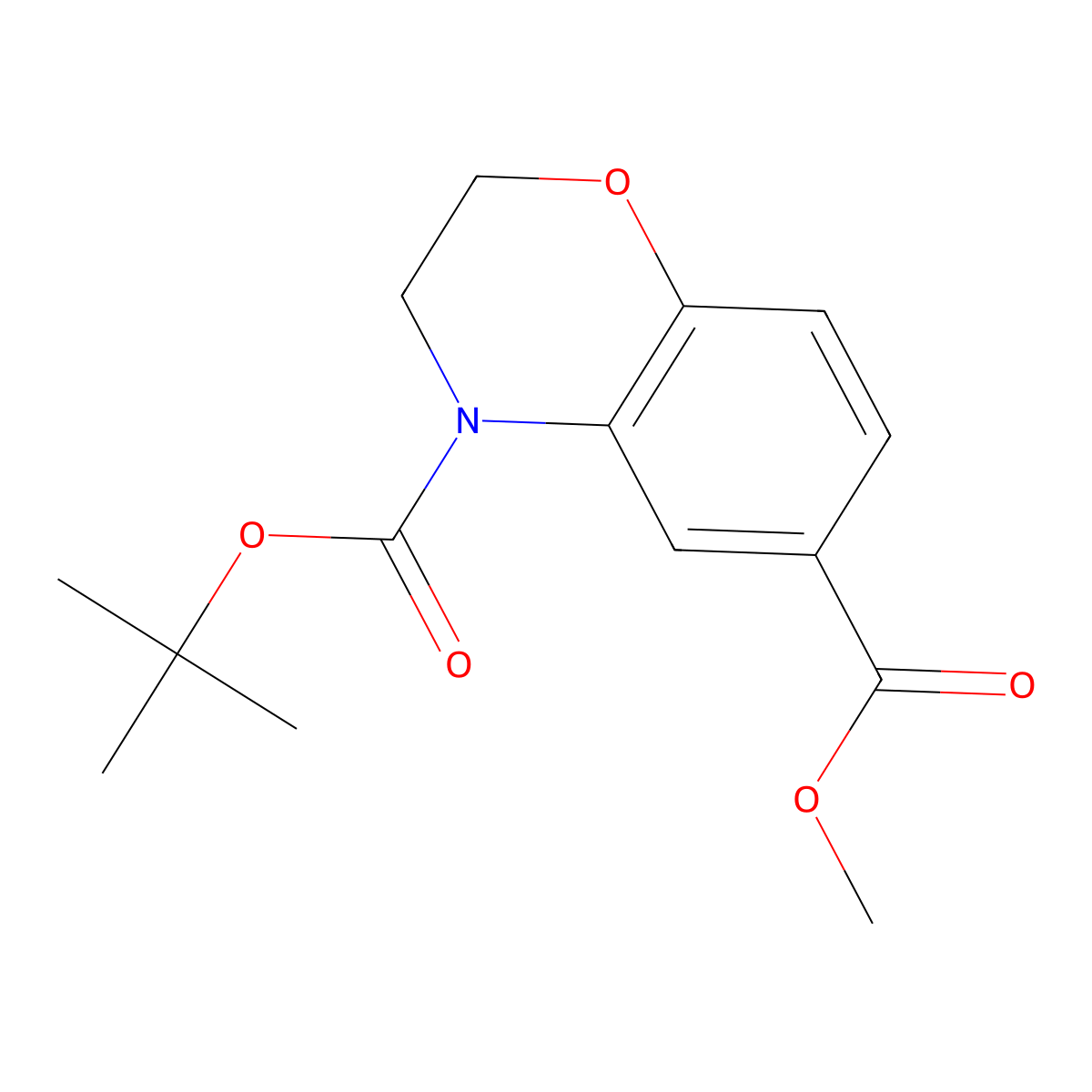 4-(tert-butyl) 6-methyl 2,3-dihydro-4H-1,4-benzoxazine-4,6-dicarboxylate molecular structure, CAS 648449-53-0