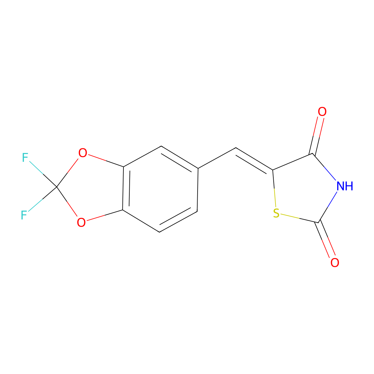 5-(2,2-Difluoro-benzo[1,3]dioxol-5-ylmethylene)-thiazolidine-2,4-dione molecular structure, CAS 648449-76-7