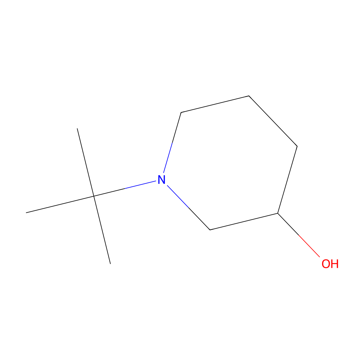 1-Tert-butylpiperidin-3-ol molecular structure, CAS 64845-12-1