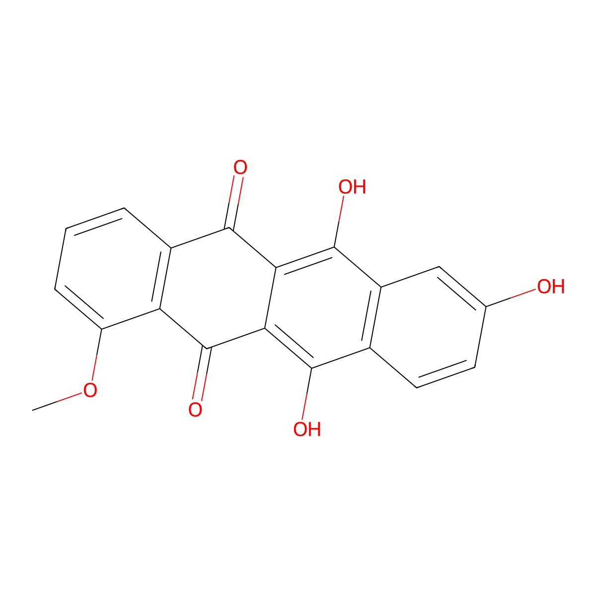 7,8-Dehydro-9,10-desacetyldoxorubicinone molecular structure, CAS 64845-67-6