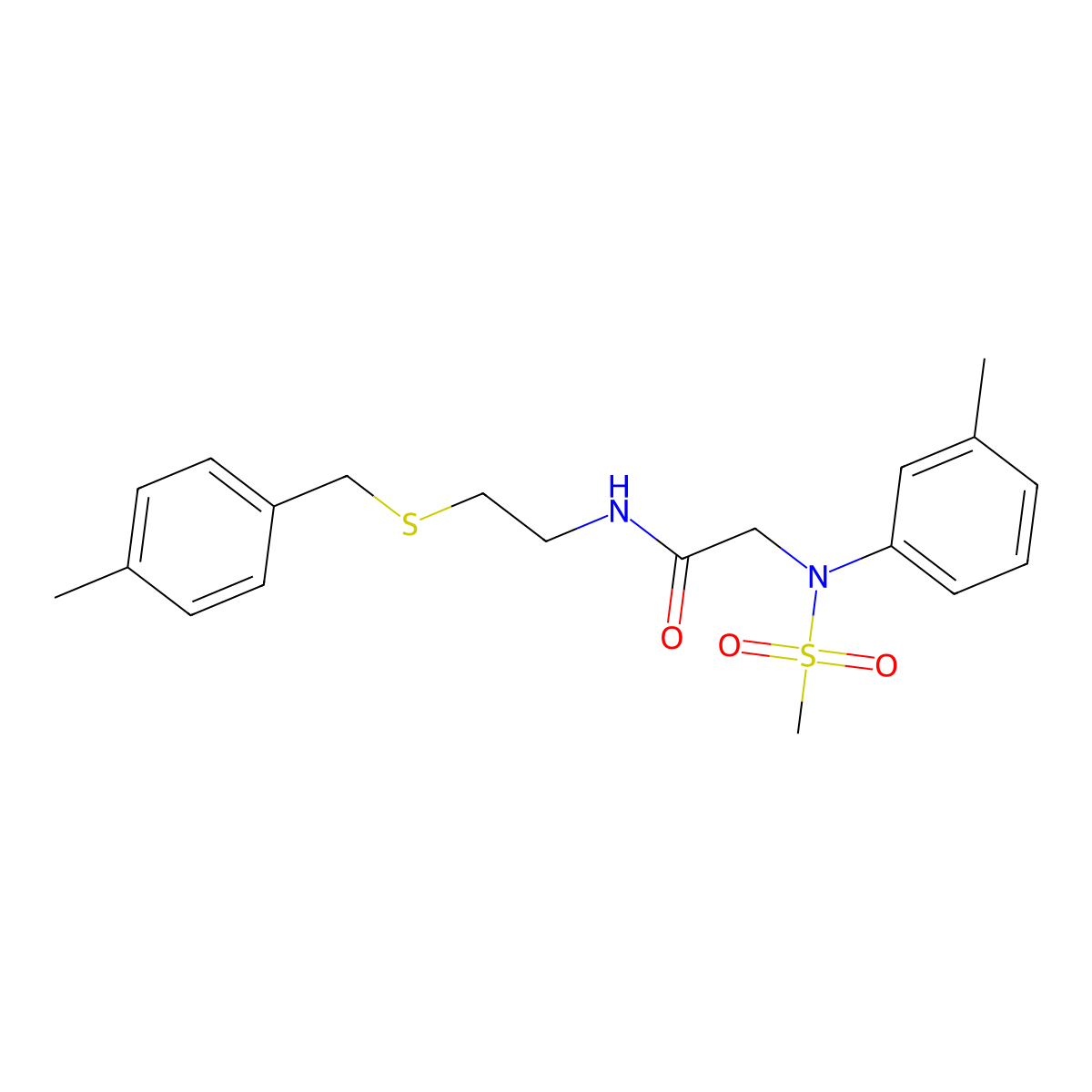 2-(3-methyl-N-methylsulfonylanilino)-N-[2-[(4-methylphenyl)methylsulfanyl]ethyl]acetamide molecular structure, CAS 6485-23-0