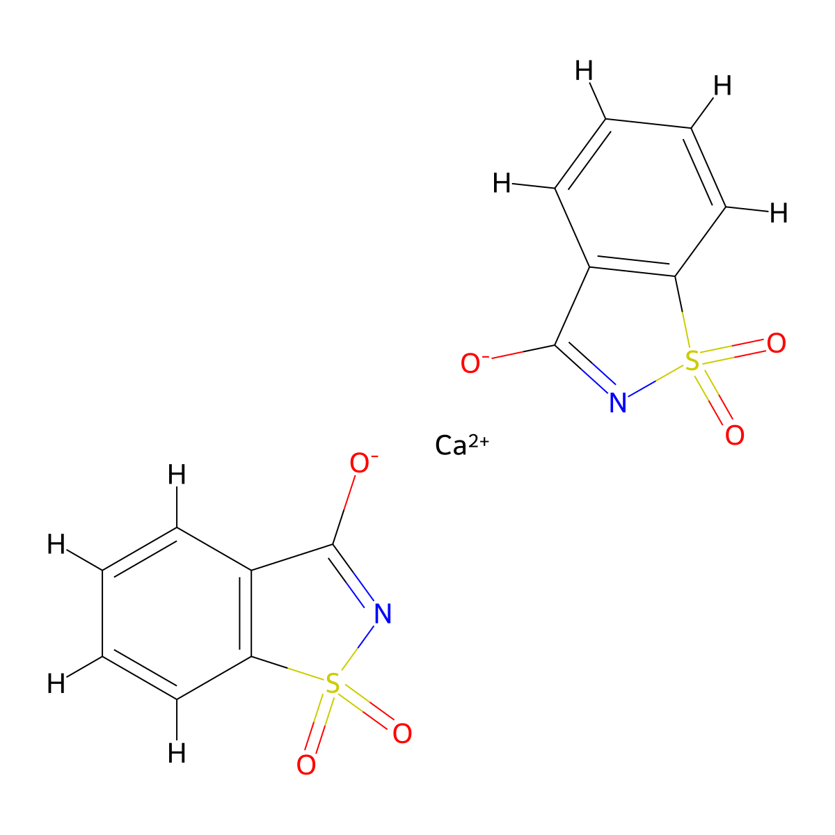 Calcium saccharin molecular structure, CAS 6485-34-3