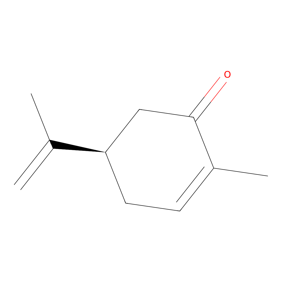 Carvone, (-)- molecular structure, CAS 6485-40-1