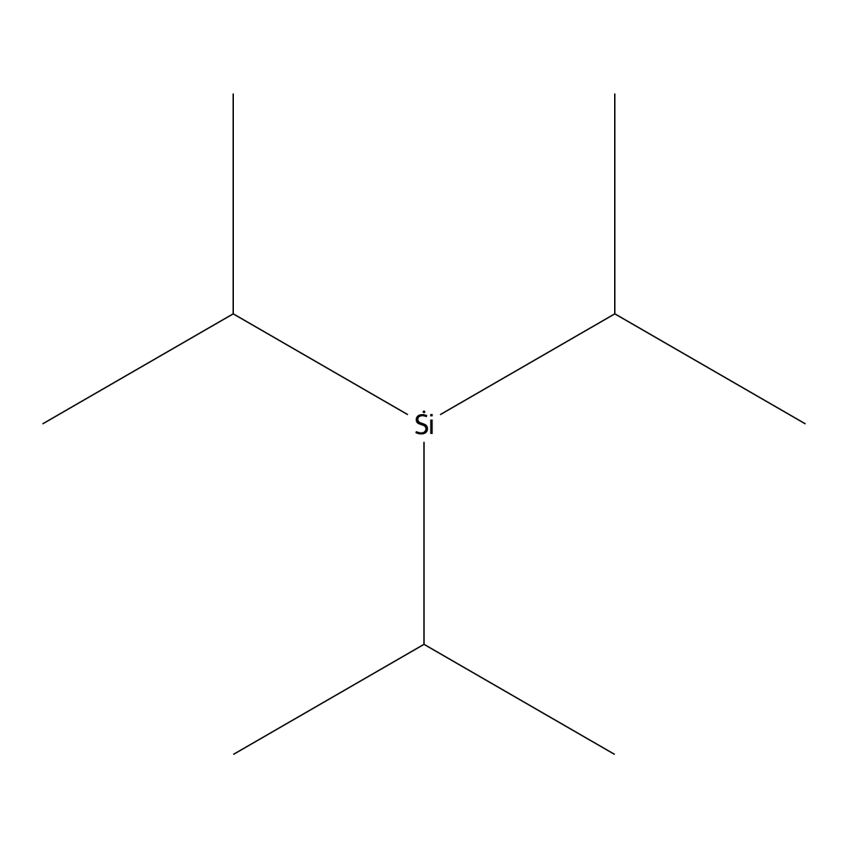 Triisopropylsilane molecular structure, CAS 6485-79-6