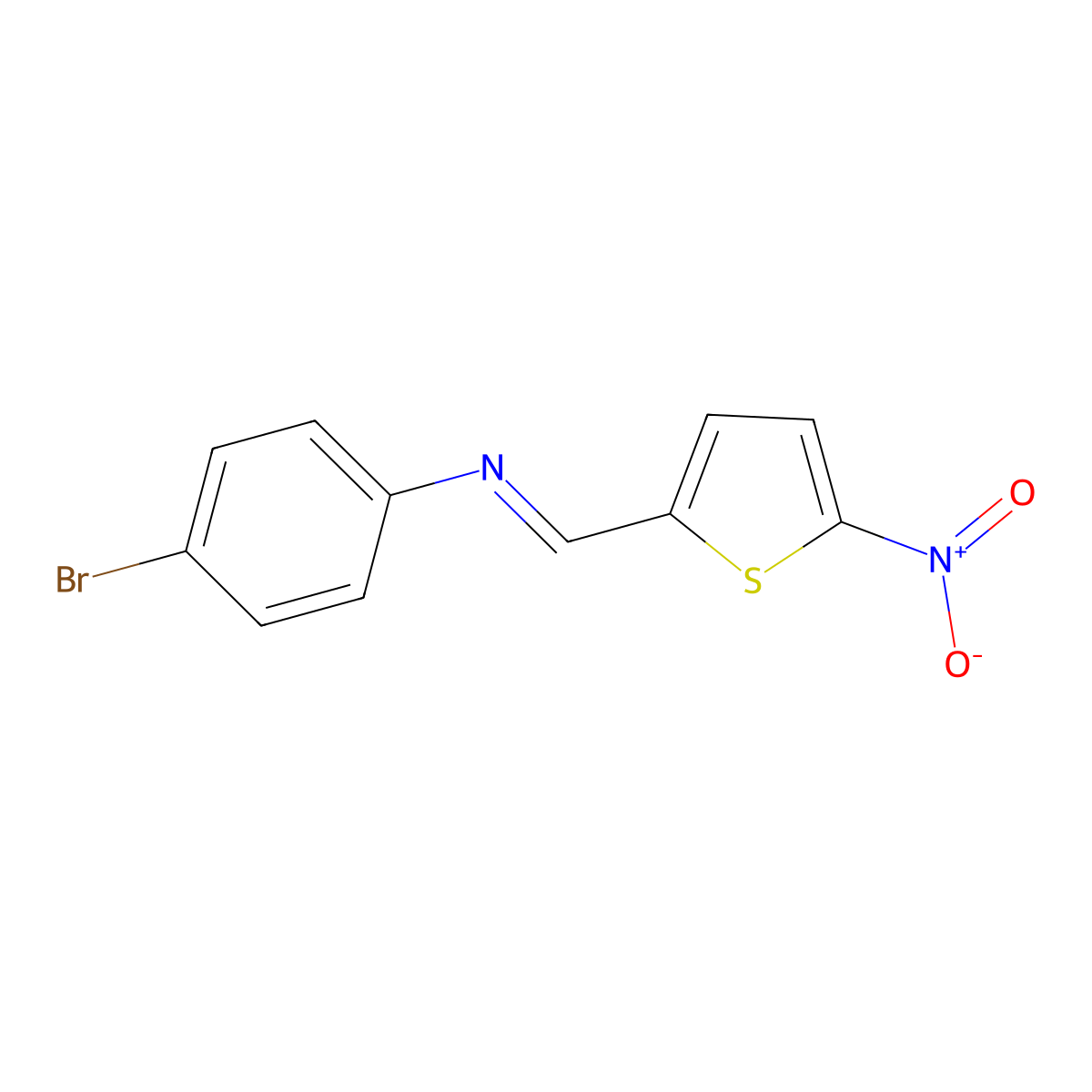4-bromo-N-[(5-nitro-2-thienyl)methylene]aniline molecular structure, CAS 64857-15-4