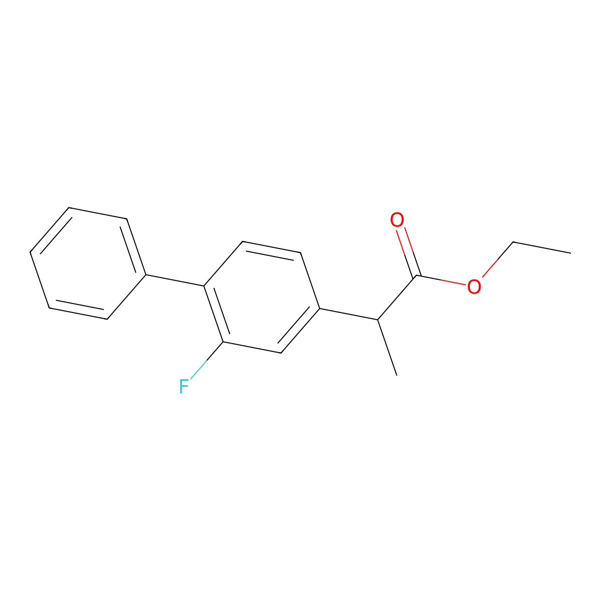 Ethyl Flurbiprofen molecular structure, CAS 64858-90-8