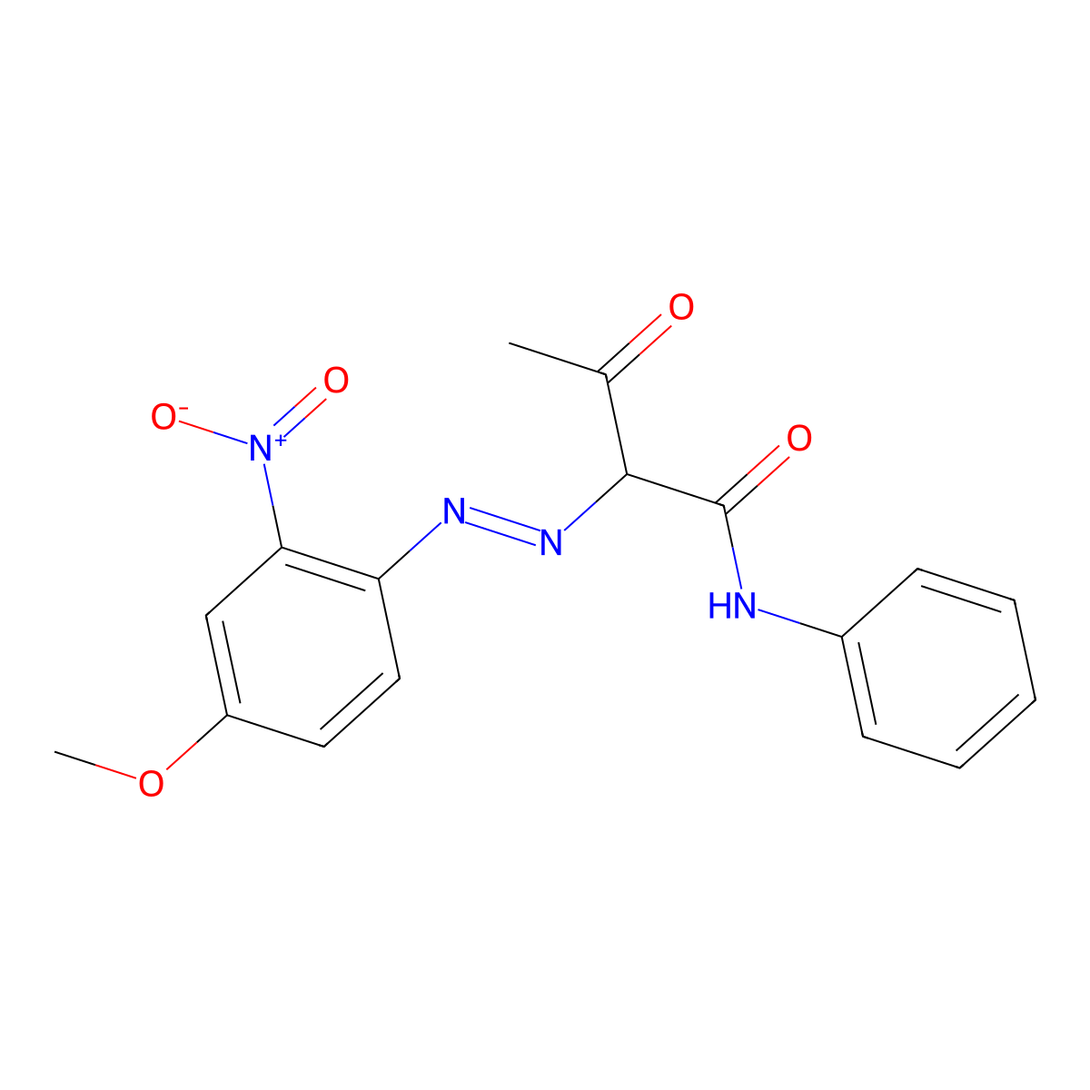Butanamide, 2-[2-(4-methoxy-2-nitrophenyl)diazenyl]-3-oxo-N-phenyl- molecular structure, CAS 6486-21-1