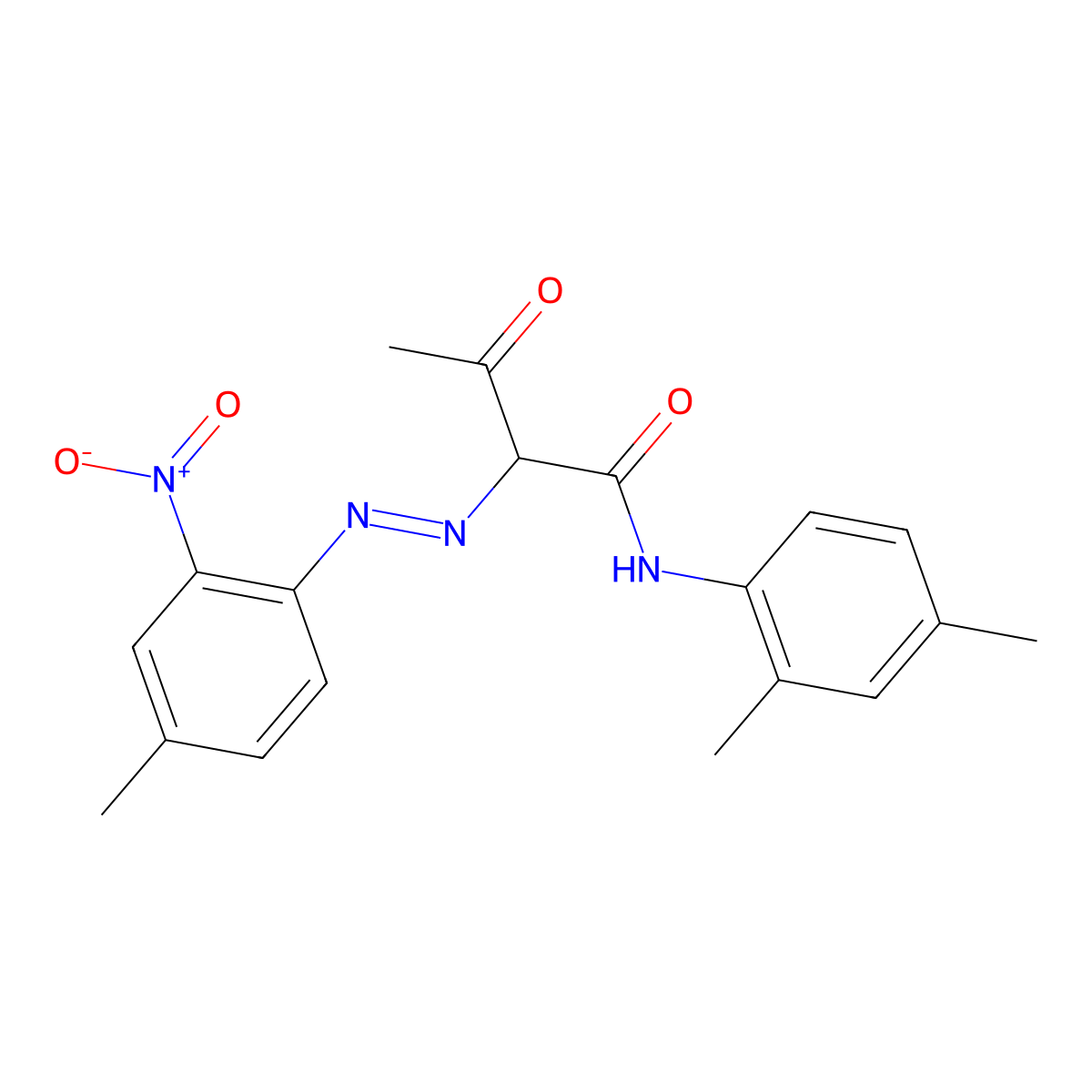 N-(2,4-Dimethylphenyl)-2-[2-(4-methyl-2-nitrophenyl)diazenyl]-3-oxobutanamide molecular structure, CAS 6486-27-7