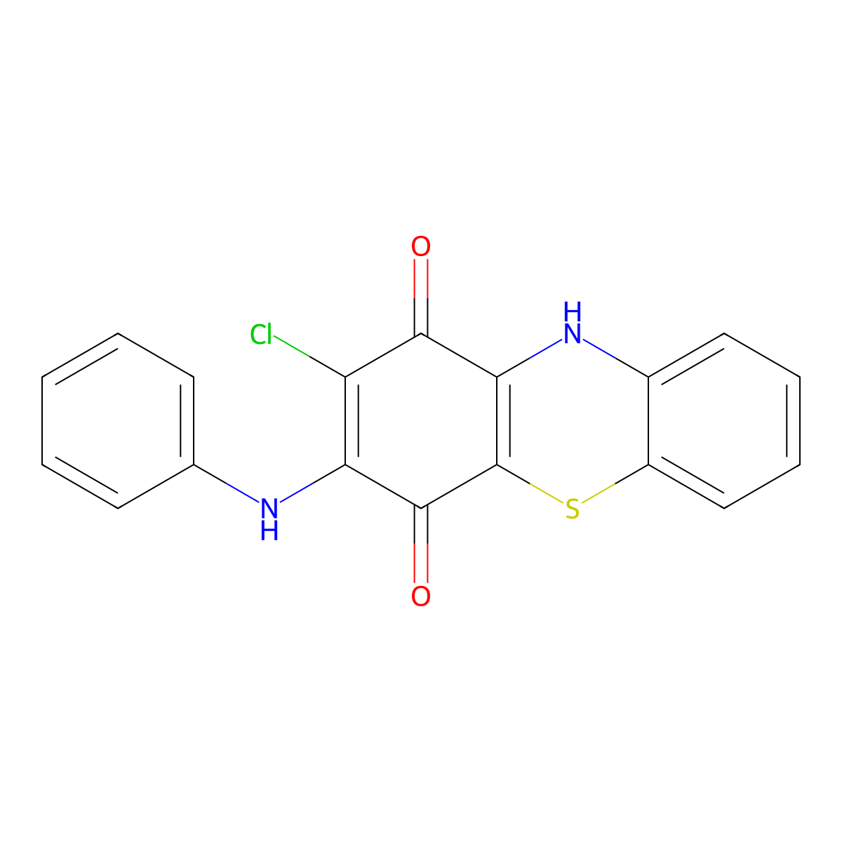3-Anilino-2-chloro-1H-phenothiazine-1,4(10H)-dione molecular structure, CAS 6486-67-5