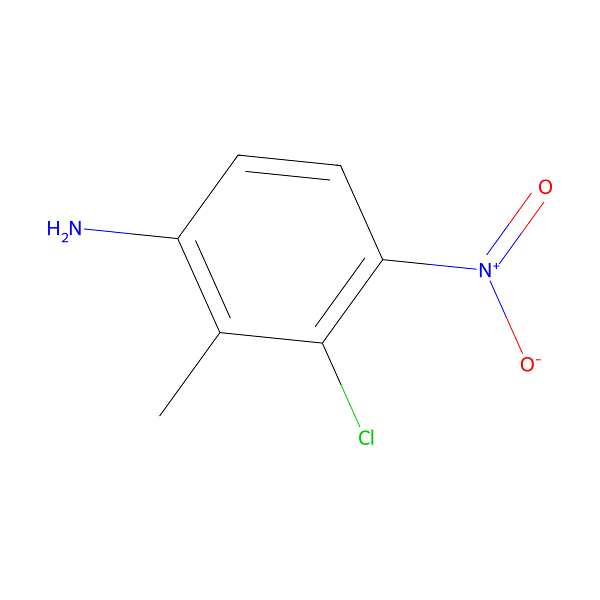 3-Chloro-2-methyl-4-nitroaniline molecular structure, CAS 64863-10-1