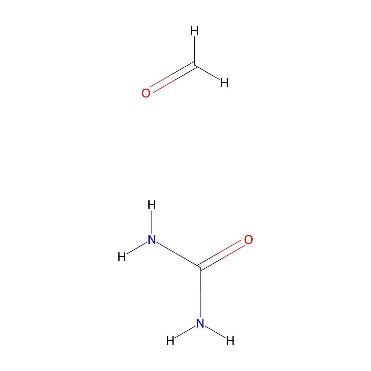 Urea formaldehyde foam molecular structure, CAS 64869-57-4
