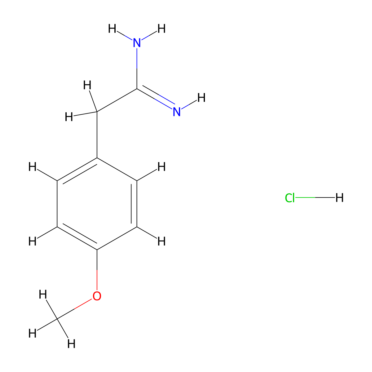 2-(4-Methoxyphenyl)ethanimidamide hydrochloride molecular structure, CAS 6487-90-7