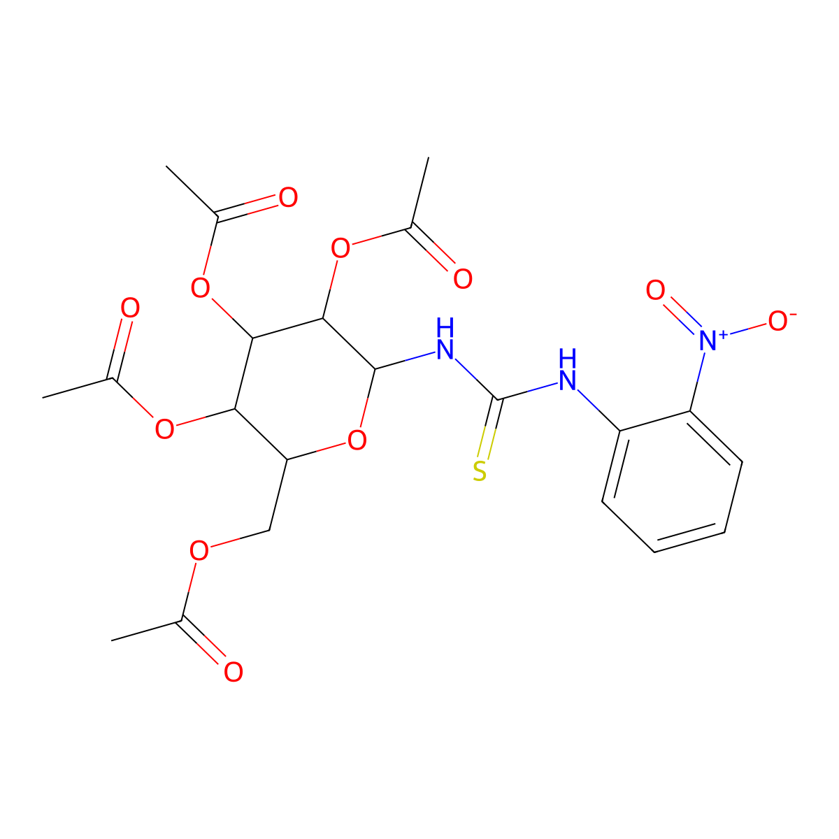 [3,4,5-Triacetyloxy-6-[(2-nitrophenyl)carbamothioylamino]oxan-2-yl]methyl acetate molecular structure, CAS 6487-92-9