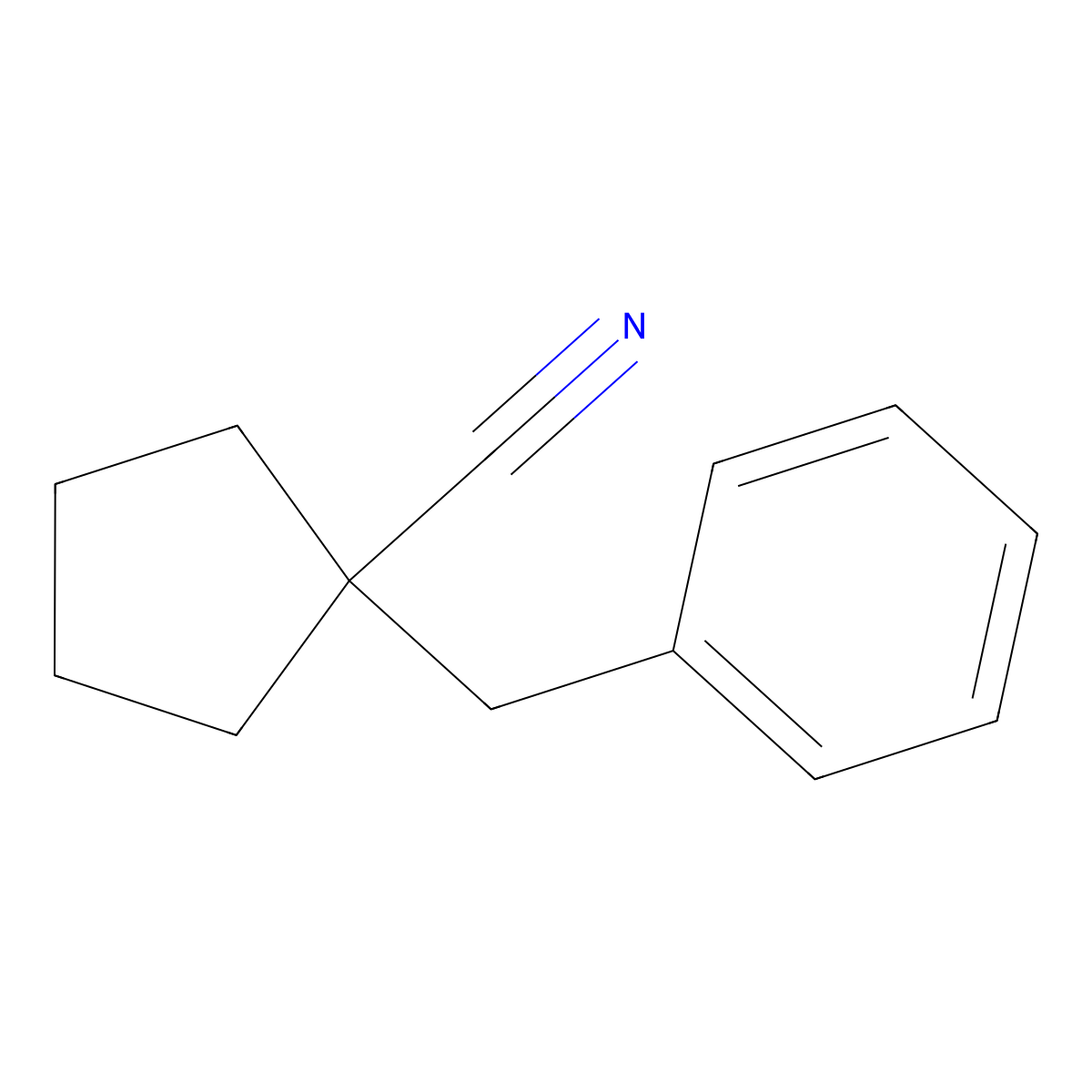 1-Benzylcyclopentane-1-carbonitrile molecular structure, CAS 64871-66-5