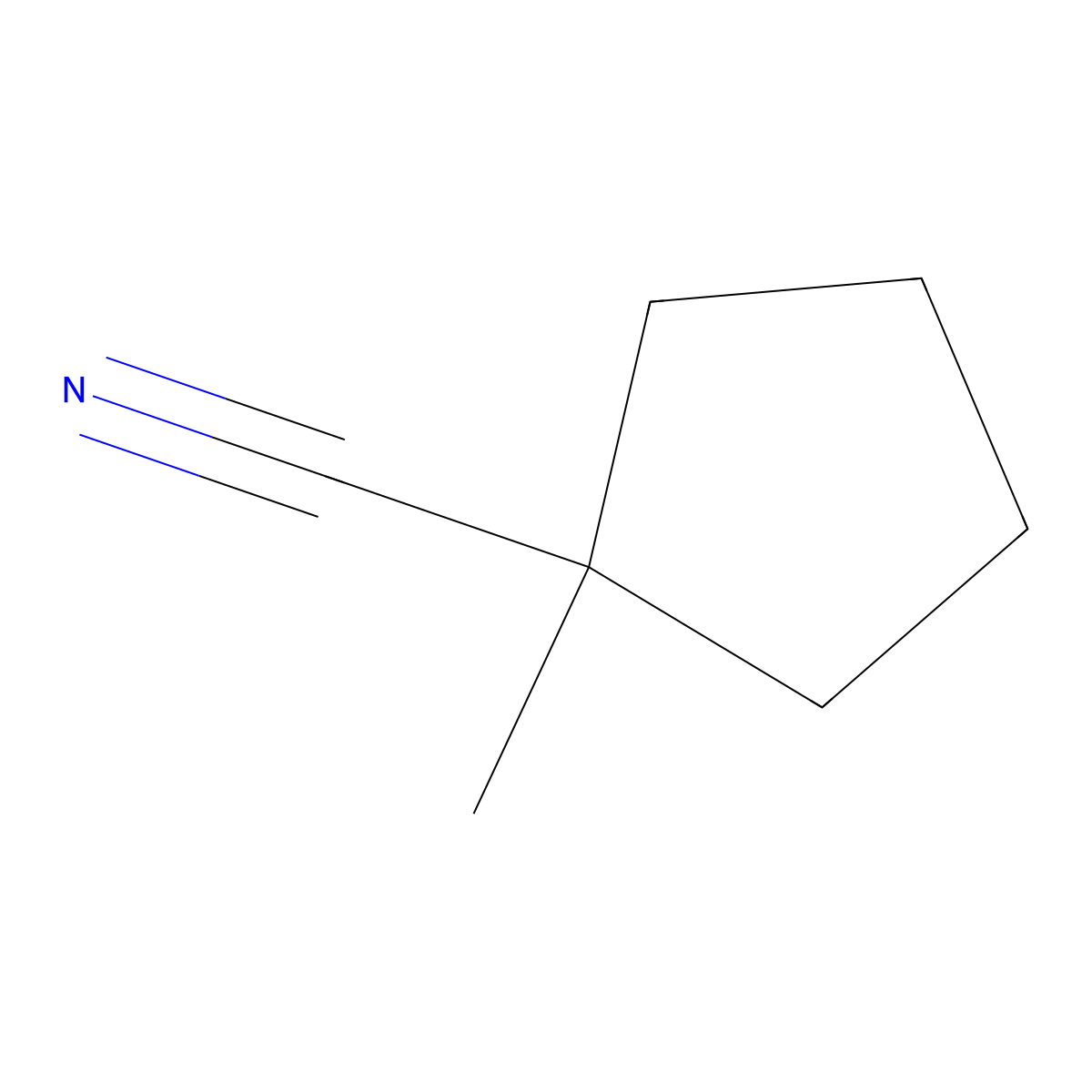 1-Methylcyclopentane-1-carbonitrile molecular structure, CAS 64871-70-1