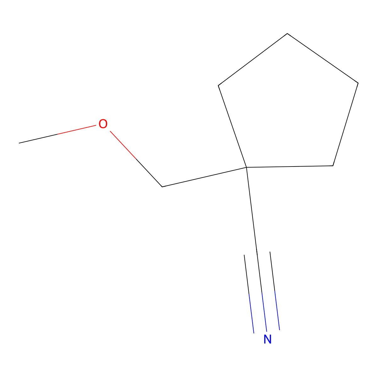 1-(Methoxymethyl)cyclopentane-1-carbonitrile molecular structure, CAS 64871-74-5
