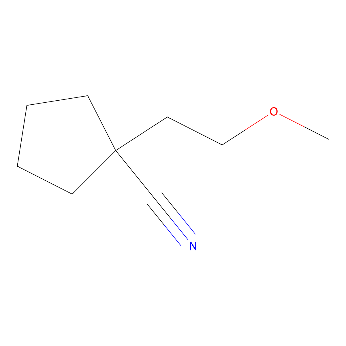 1-(2-Methoxyethyl)cyclopentanecarbonitrile molecular structure, CAS 64871-75-6