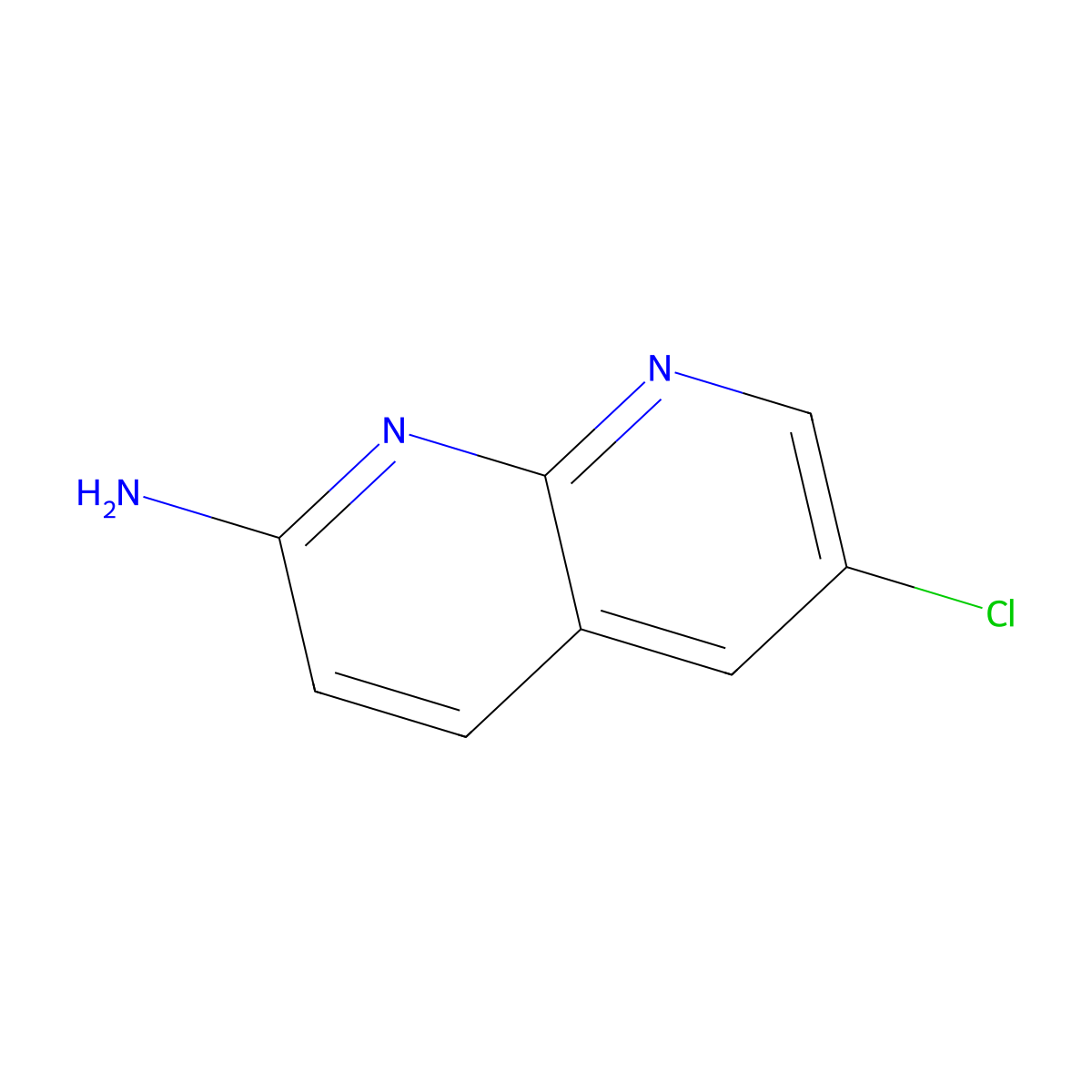 6-Chloro-1,8-naphthyridin-2-amine molecular structure, CAS 64874-37-9