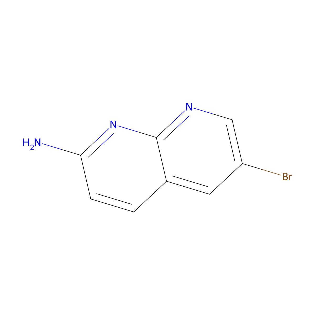 6-Bromo-1,8-naphthyridin-2-amine molecular structure, CAS 64874-38-0