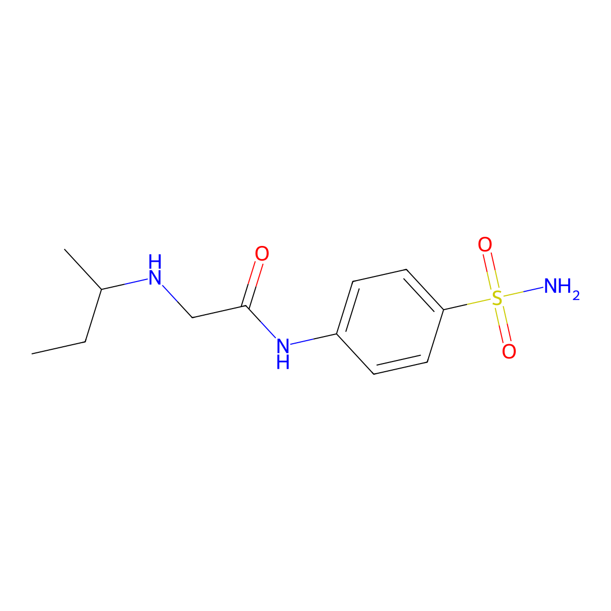 2-sec-Butylamino-N-(4-sulfamoyl-phenyl)-acetamide molecular structure, CAS 64877-06-1