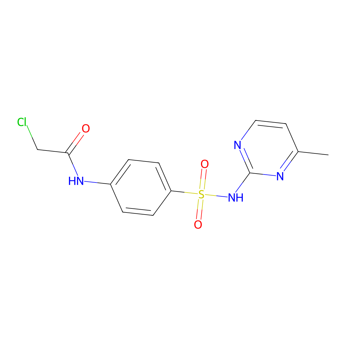 2-Chloro-N-(4-(N-(4-methylpyrimidin-2-yl)sulfamoyl)phenyl)acetamide molecular structure, CAS 64877-35-6
